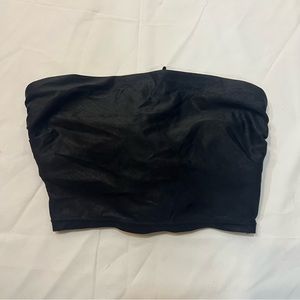 Black strapless swim top